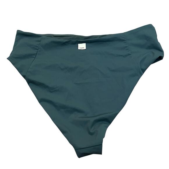 Vuori Dune Bikini Bottom Large Beryl Green High Rise Media Pocket Cheeky Sporty - Picture 2 of 4
